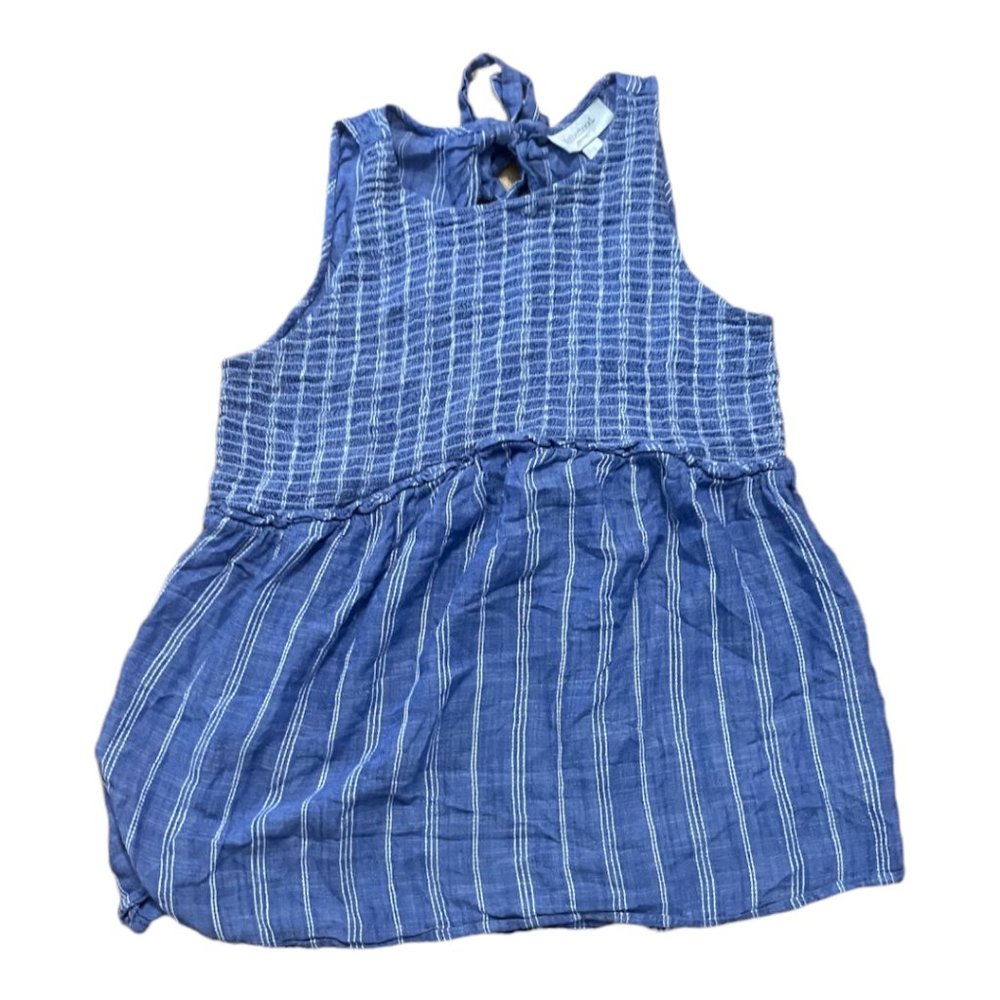 MOTHERHOOD MATERNITY SIZE SMALL BLUE AND WHITE STRETCHY SLEEVELESS TOP